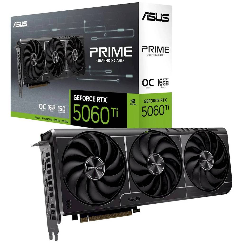 Placa de Vídeo Asus Prime RTX 5060 Ti , 16GB, GDDR7, 128-bit, 90YV0MH2-M0NA00