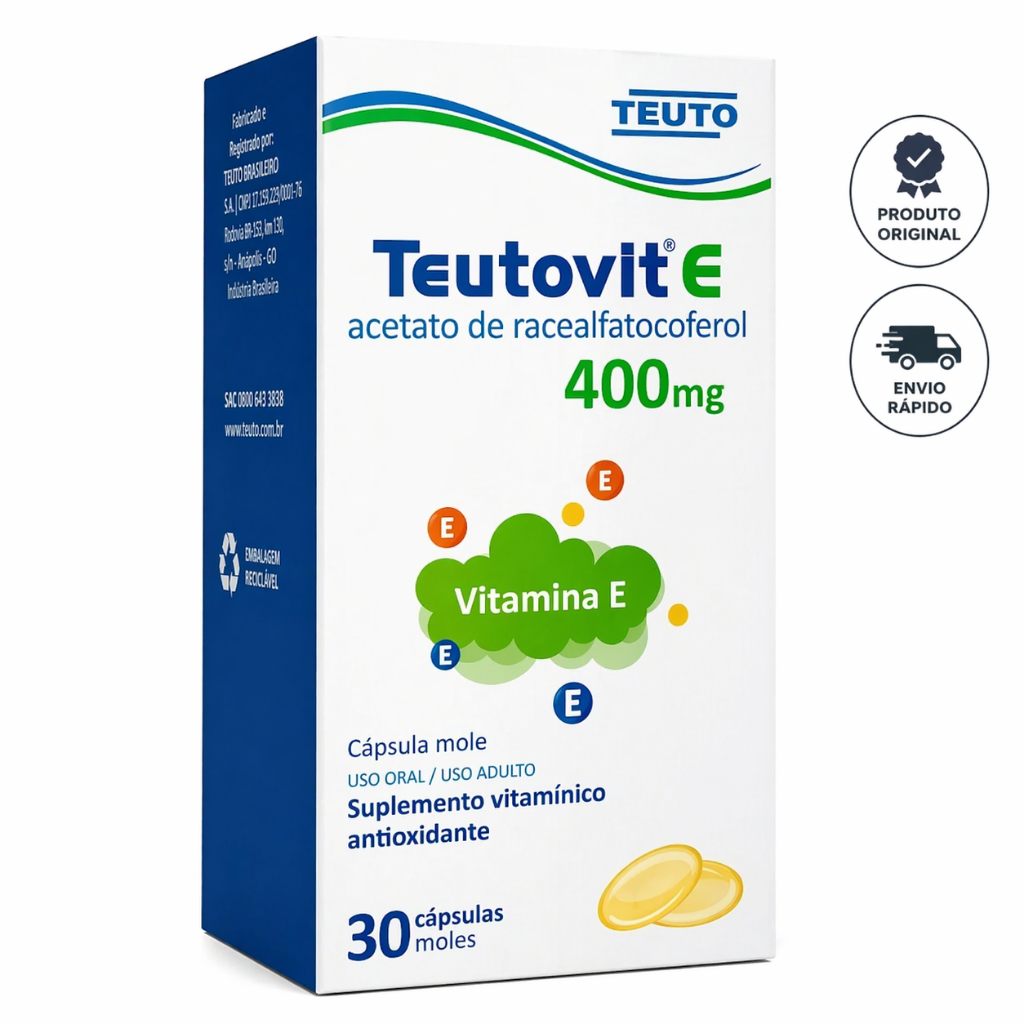 Vitamina E 400mg Teutovit E Teuto 30 Cápsulas Antioxidante Original Envio Rápido