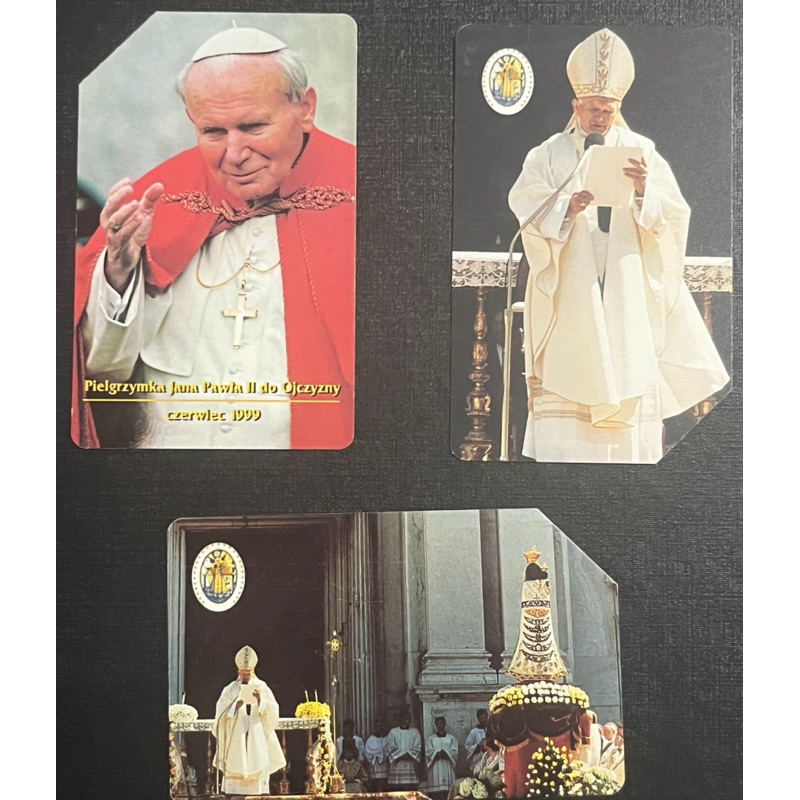 cartão telefônico importado papa João Paulo II - 3 cartões