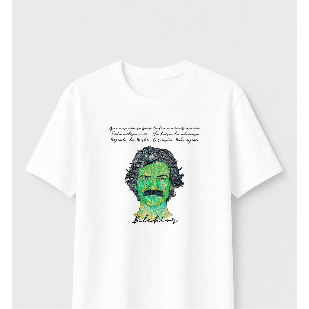 Camiseta Belchior Letras Música Brasil MPB Unissex Envio Imediato