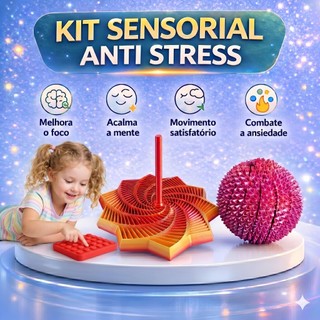 Kit Sensorial Anti-Stress Terapêutico – Estrela Sensorial, Esfera Sensorial e Bolha Infinito