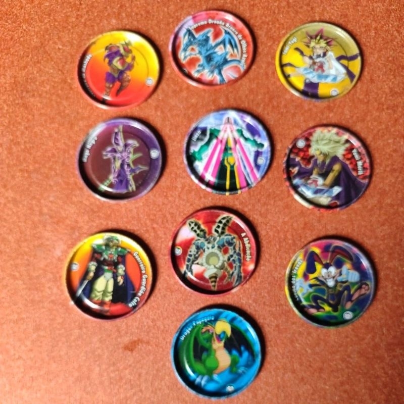 Metal Tazos Yu-Gi-Oh kit com 10 unidades - Lote 01