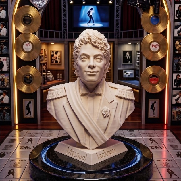 Busto Michael Jackson Rei Do Pop 11, 13 e 17cm  - Estatua para Decoração e Fãs de Música