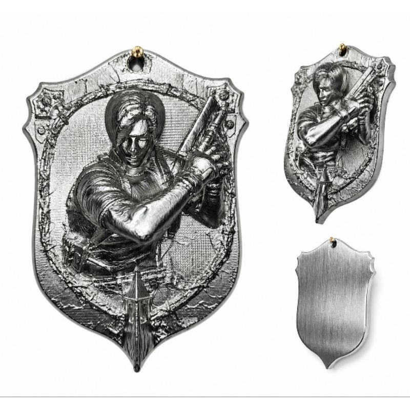 Quadro Troféu Gamer 3D Colecionável Leon S Kennedy - Resident evil Decoração