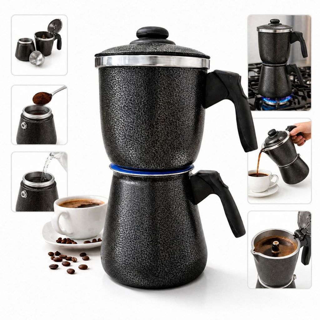 Cafeteira Italiana 1L Moka para Fogão 10 Xícaras Café Saboroso Rápido Econômica