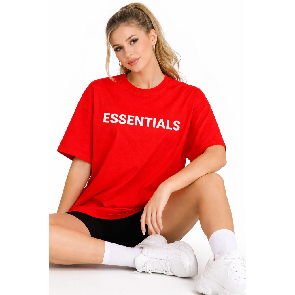 Camiseta Oversized Feminina Essentials T-Shirt Soltinha Moda Streetwear Confortável Premium