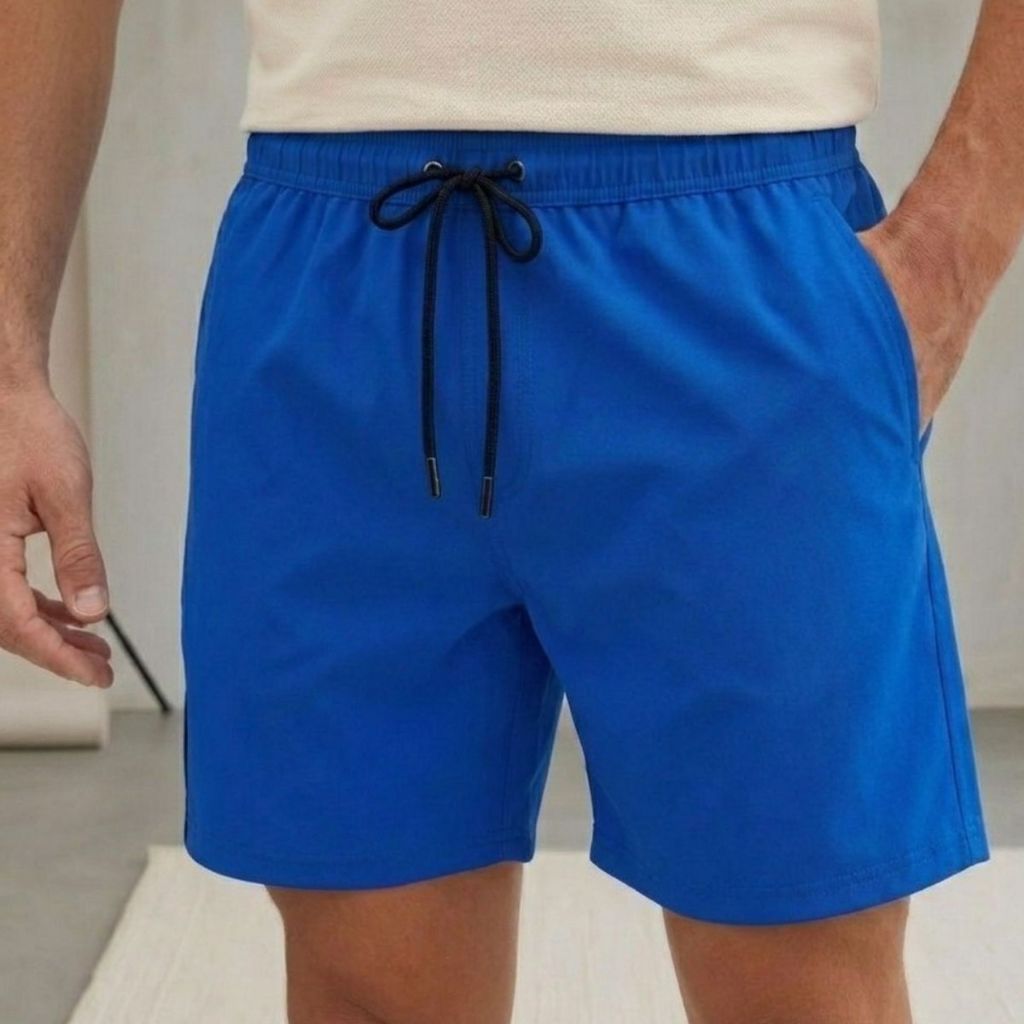 Bermuda Masculina Azul Royal em Tactel Com Elastano Ideal Para Academia Esportes Envio Imediato