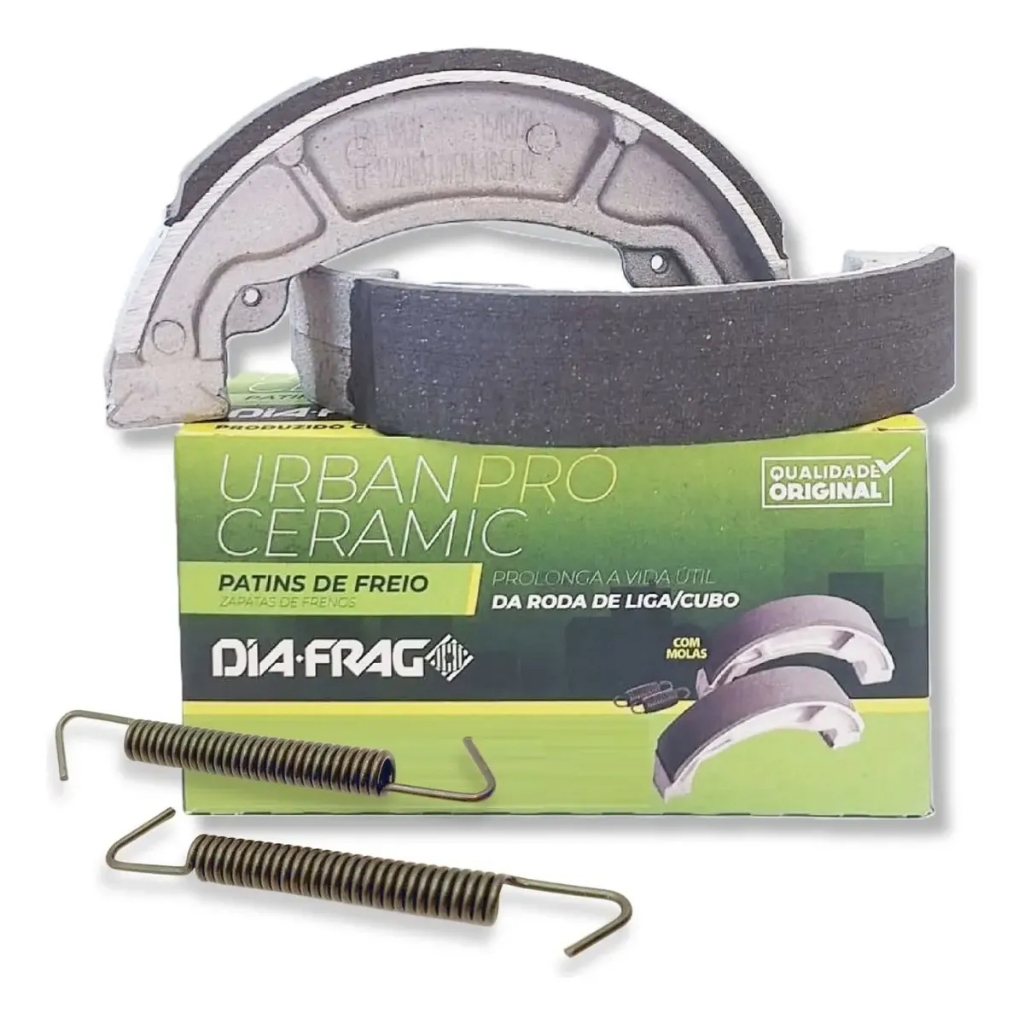 Lona Patim de Freio de Cerâmica Com Mola Urban Pro PRODF123 Diafrag Honda Biz CRF NXR Pop 100