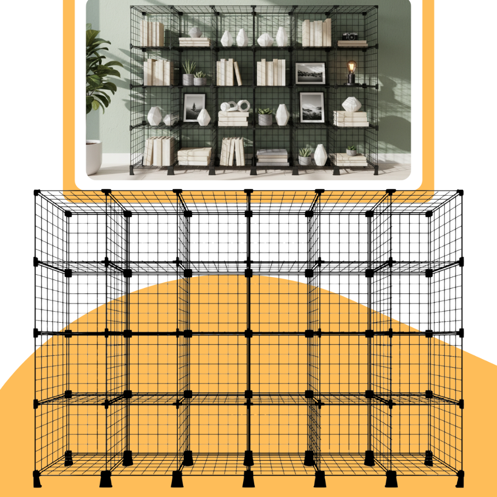 Organizador 24 Nichos Aramado 40x40 com Prateleiras para Lavanderia Cozinha e Loja Envio Imediato