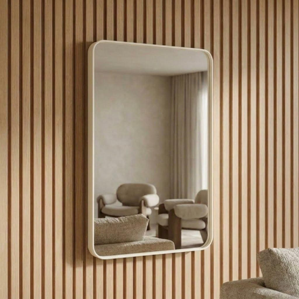Espelho Lopazzi Retangular 90x80cm com Moldura de Alumínio Decoração Quarto Banheiro Sala Pinterest