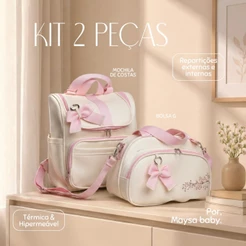 KIT DE BOLSAS MATERNIDADE 2 PEÇAS TERMICA E IMPERMEÁVEL