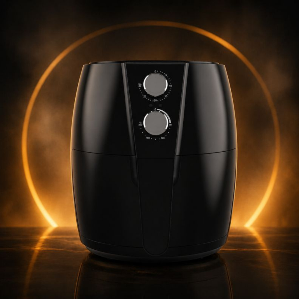 Air Fryer Fritadeira Elétrica 4,8L Unitermi Cairo Preta Sem Óleo Grande Potente Econômica 1500W Controle de Temperatura