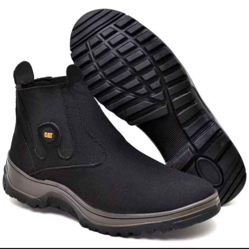 Bota Botina Masculina Estilo Texana Calce fácil Feito De Lona Reforçada