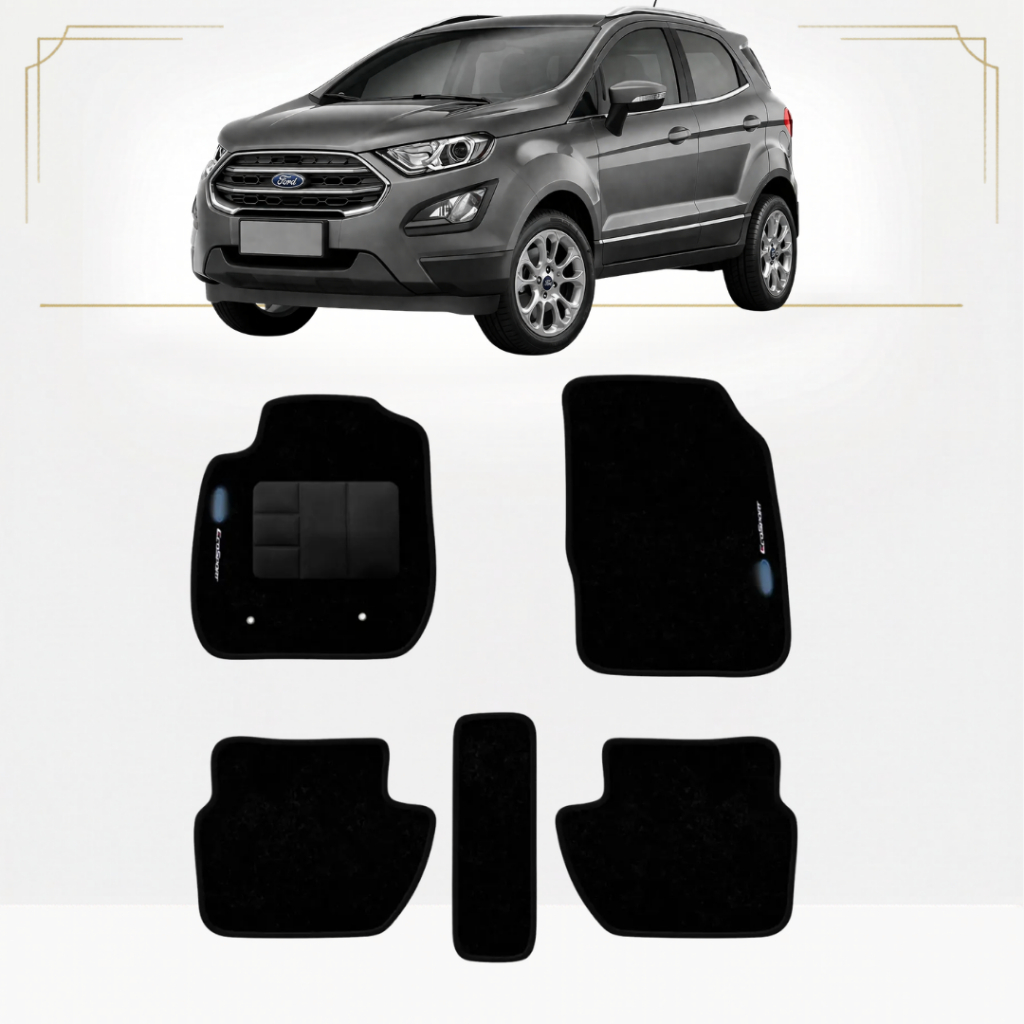 Kit de tapetes 5 peças específico Ecosport 2013 / 2023 Carpete Preto