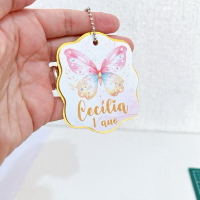 Tag Apliques Personalizados 3D para Lembrancinha | Borboleta | Etiqueta Festa Infantil | Qualquer Tema