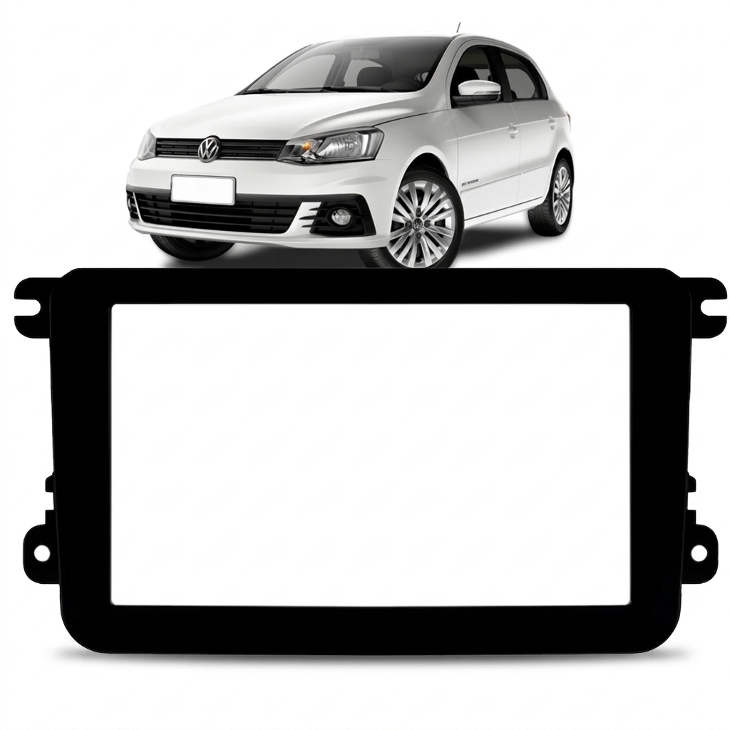 Moldura 2 Din Gol G7 2016 2017 Preta Painel Multimídia 7 Polegadas Rádio DVD MP5