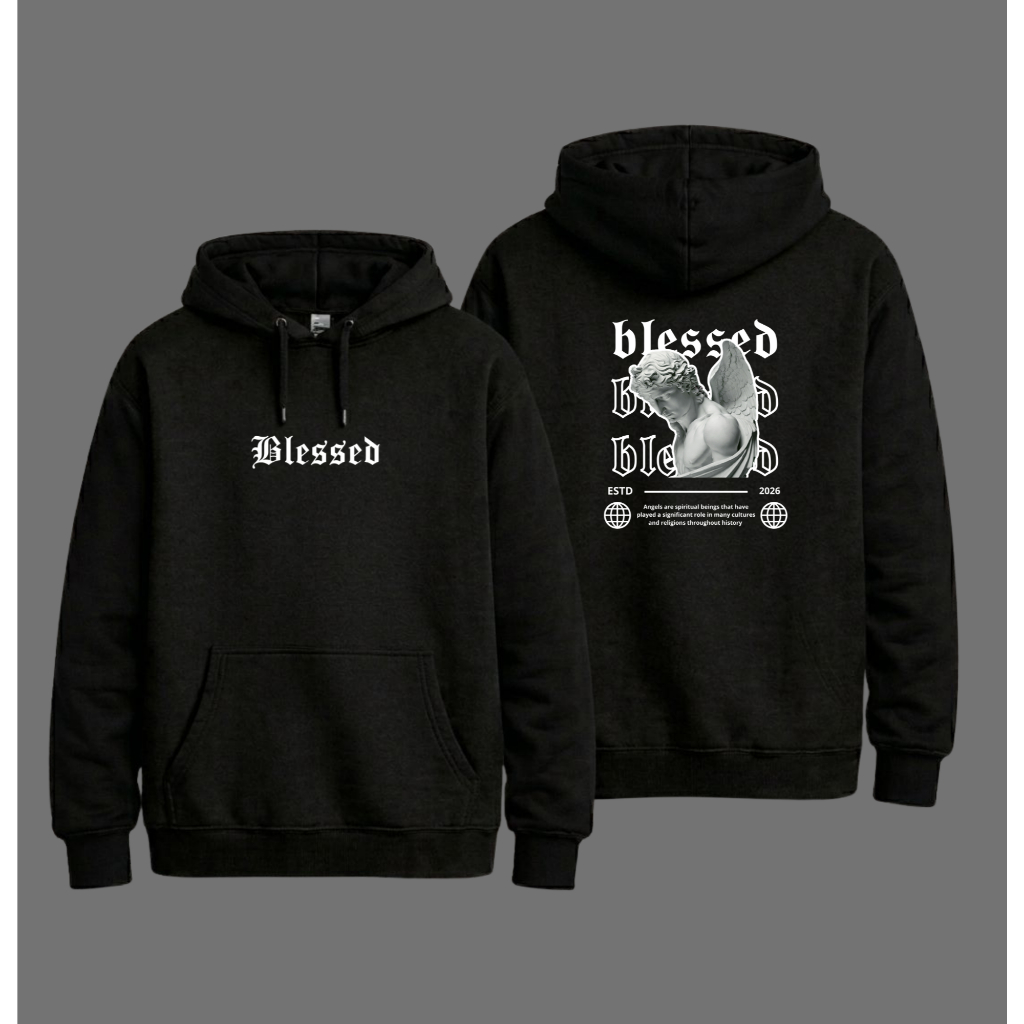 Moletom CANGURU COM BOLSO COM CAPUZ TOUCA BLUSA CASACO ABRIGO ANJO BLESSED STREETWEAR LANÇAMENTO OFERTA
