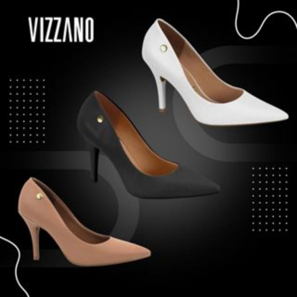 Scarpin Vizzano Feminino Salto Medio Fino Macio Sapato Original