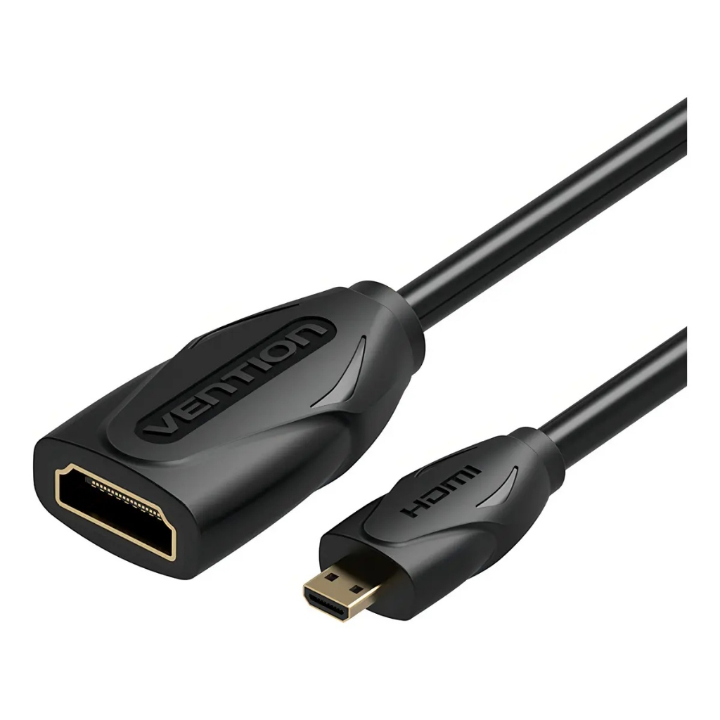 Cabo Extensor Adaptador Mini Hdmi Para Hdmi Femea HD 1080P 1 Metro Preto Vention ABAAF