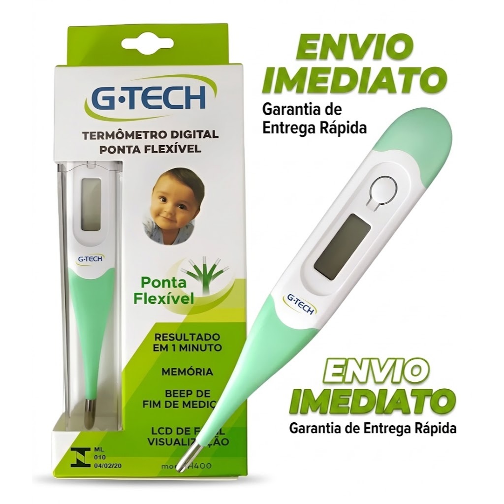 Termômetro clinico digital ponta flexível G-TECH Adulto Infantil Veterinario Envio Imediato