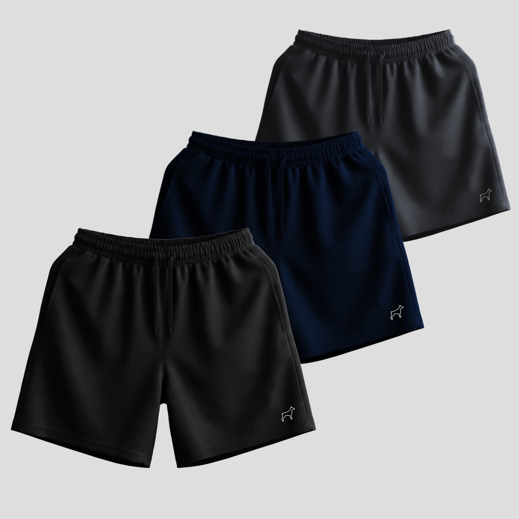 Kit 3 Bermuda Dry Fit Parvori Masculina Academia Treino Corrida Esporte