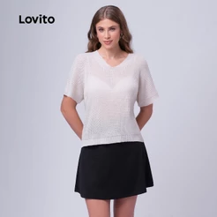 Lovito Blusa Tricot Decote V TSB468BRL497