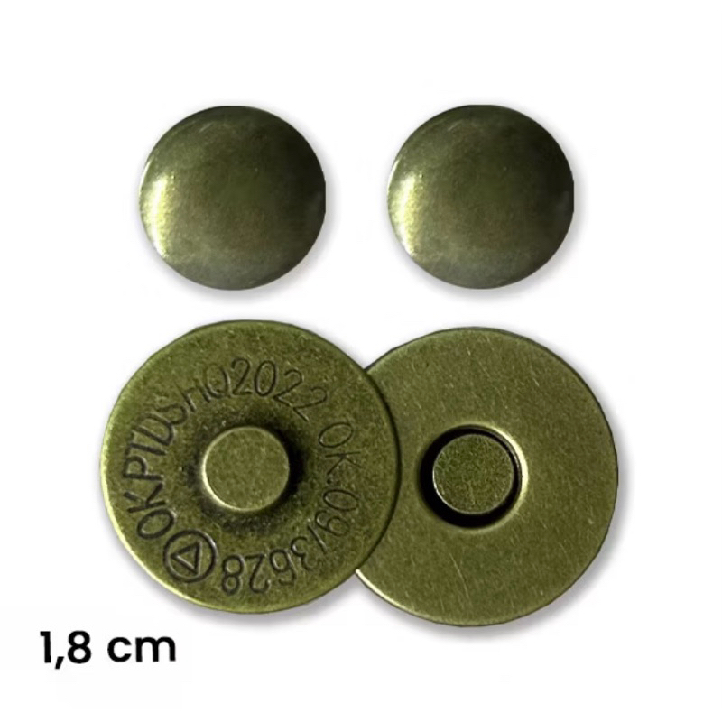 Detalhes do Kit 20 Botões Imã Magnetico 18mm Rebite Costura Externa Bolsa Mochila Artesanato Fixacao Resistente