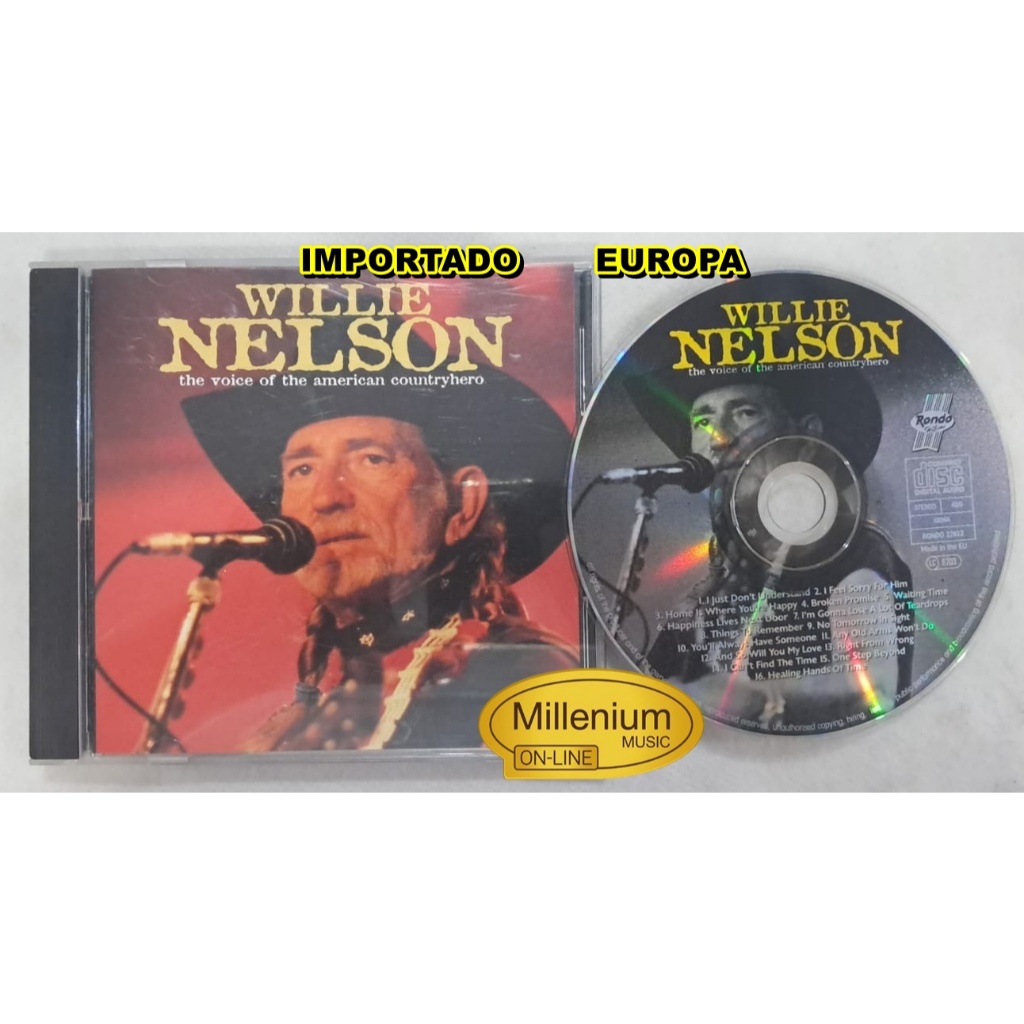 CD Willie Nelson  The Voice Of The American Countryhero 1990 Original Gravadora Colecionador Ótimo Estado
