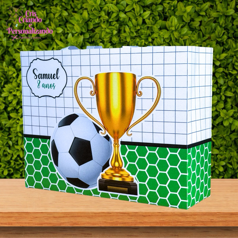 25 Sacolinha personalizada FUTEBOL PEGUE E MONTE  AZUL | VERDE |VERMELHO | ROSA |PRETO E BRANCO Lembrancinha kit Festa
