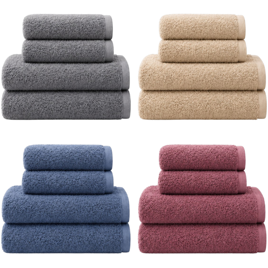 Jogo de Toalha de Banho SoftMax® Kit 4 Peças 100% Algodão Penteado Grande Felpuda Macia Absorvente
