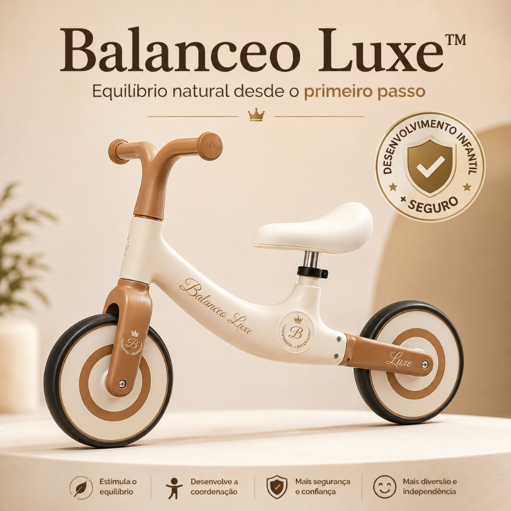 Balanceo Luxe™ Bicicleta de Equilíbrio Infantil Sem Pedal Ajustável Segura Aprendizado Rápido