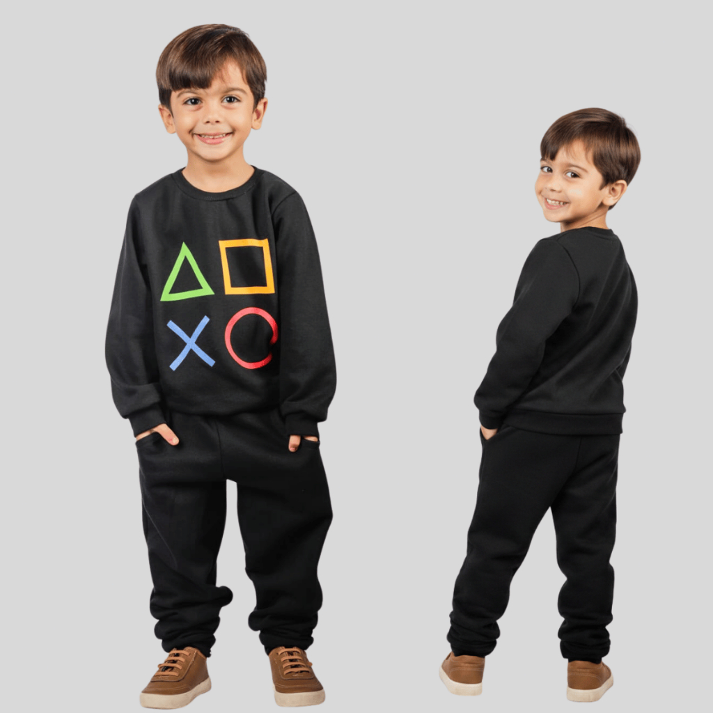 Conjunto Infantil Moletom Flanelado Menino Estampado Quentinho Inverno Confortavel Despojado