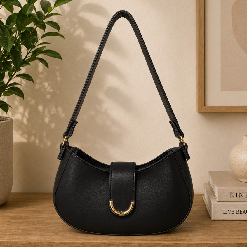 Bolsa Ombro Feminina Luna Elegante Estilo Sofisticação Design Luxo Fashion Versátil Casual Chic