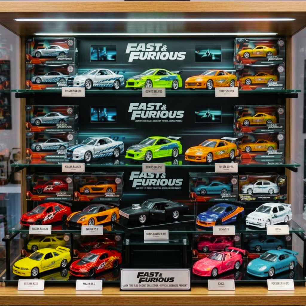 Miniatura Jada Velozes E Furiosos 1:32 Die Cast Abre Porta Nissan, Mazda Toyota Mitsubishi