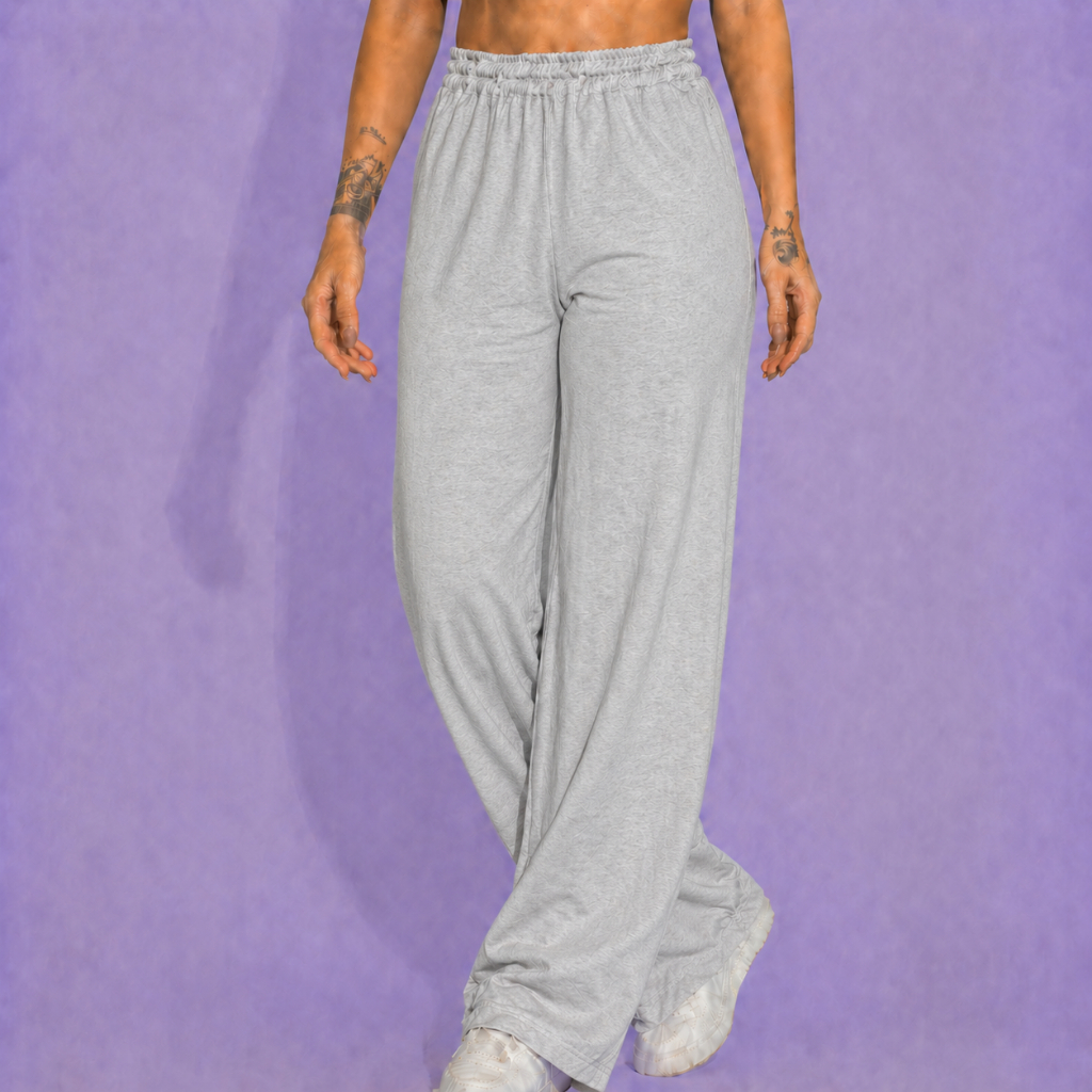 Calça Pantalona Wide Leg moletinho algodão