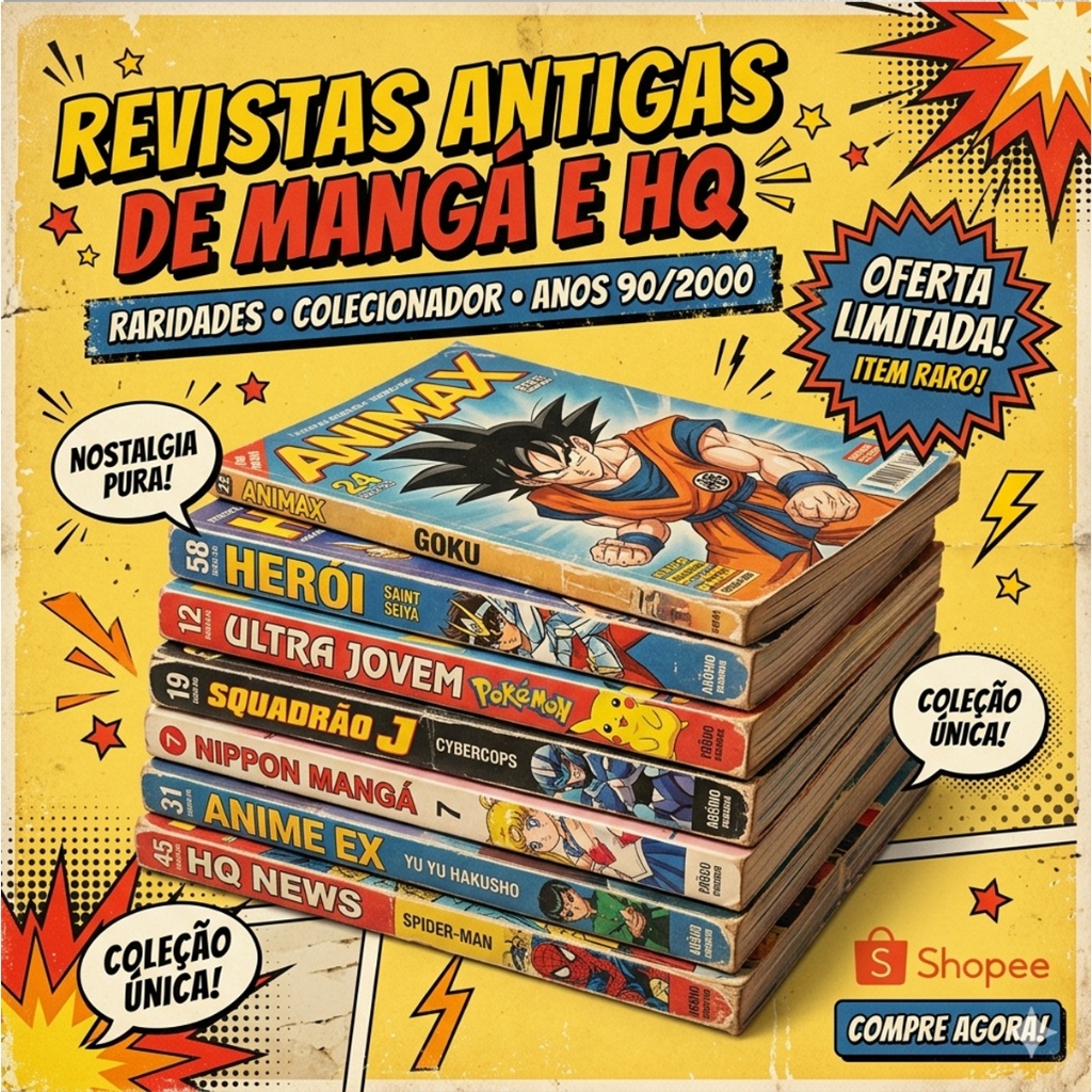Revista Antiga Mangá/HQ Avulsa – Animax, Herói, Ultra Jovem – Original Anos 90/2000 – Colecionador