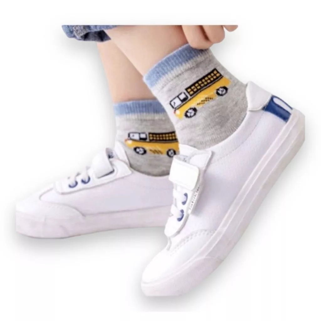 Detalhes do Kit Meia Infantil Masculina 3/6/9 Pares Menino Criança sortidas Estampada Confortável