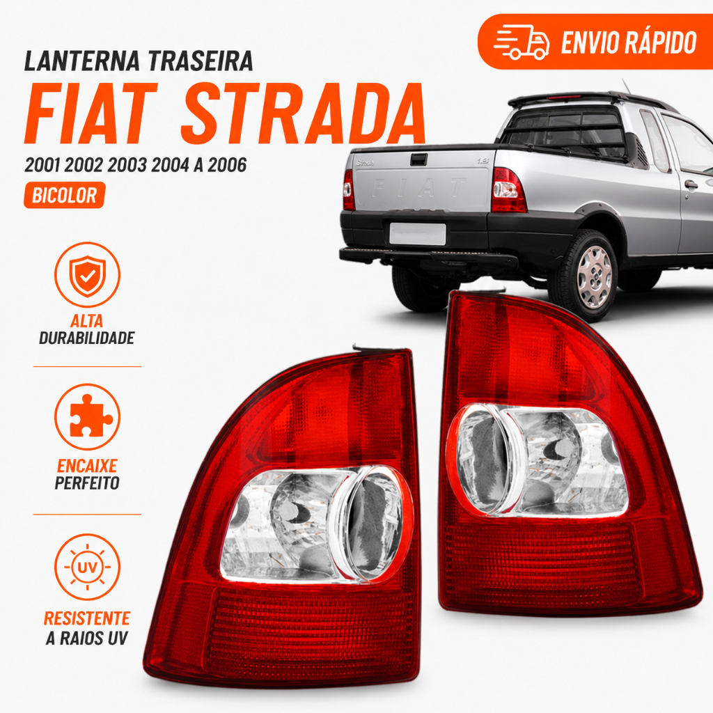 Lanterna Traseira Fiat Strada 2001 2002 2003 2004 A 2006 Bicolor