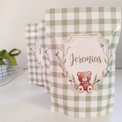 Lembrancinha Maternidade Ursinho Personalizada | Kit Saquinho Zip Lock 10x15 | Festa Infantil