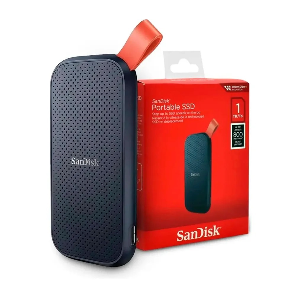 SSD EXTERNO SANDISK 1TB PORTATIL PORTABLE USB TIPO C 3.2 ORIGINAL COM NOTA FISCAL E GARANTIA