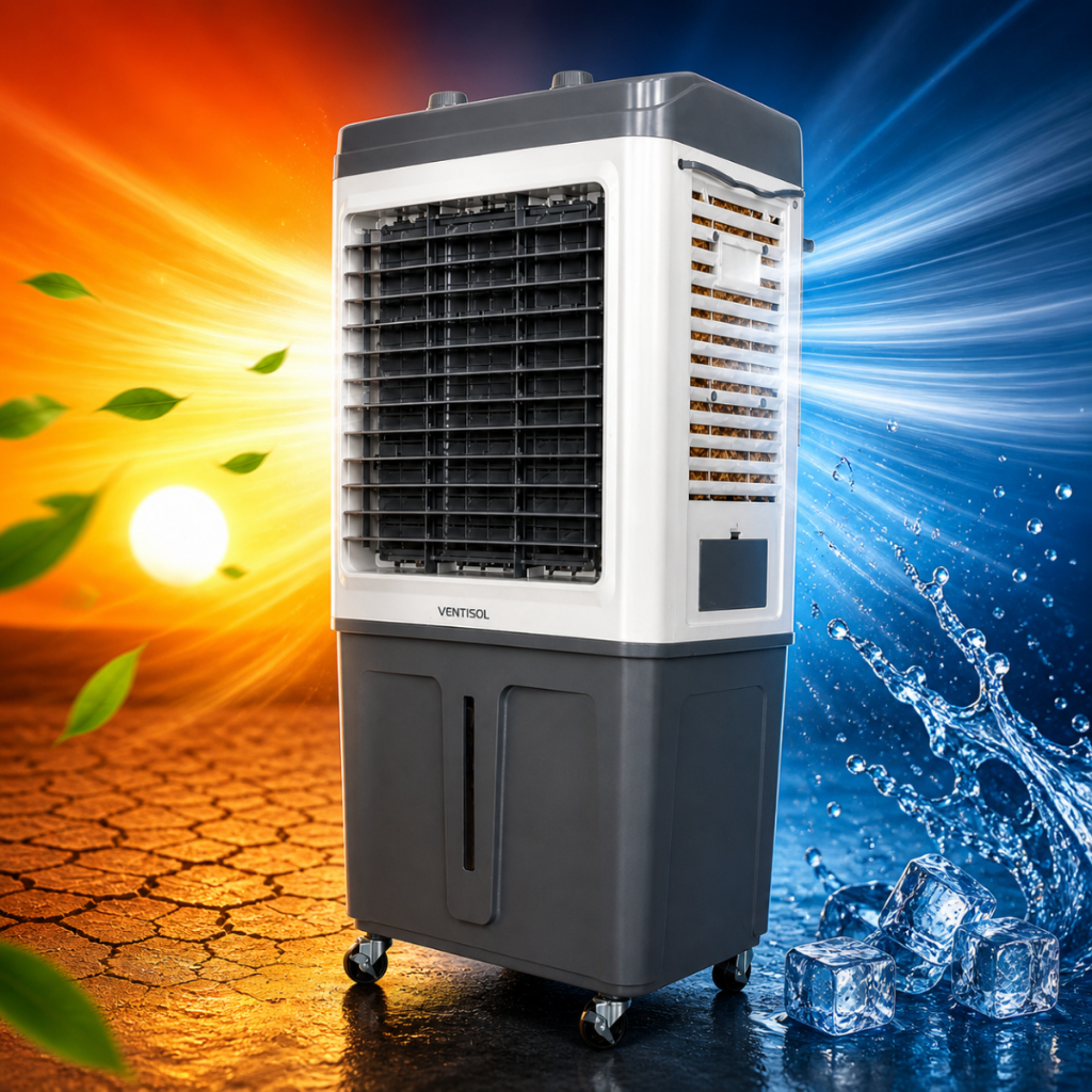 Imagem Climatizador de Ar Ventisol CLIN 60 PRO-02 60L 150W Evaporativo Portátil Industrial Silencioso Econômico Umidificador
