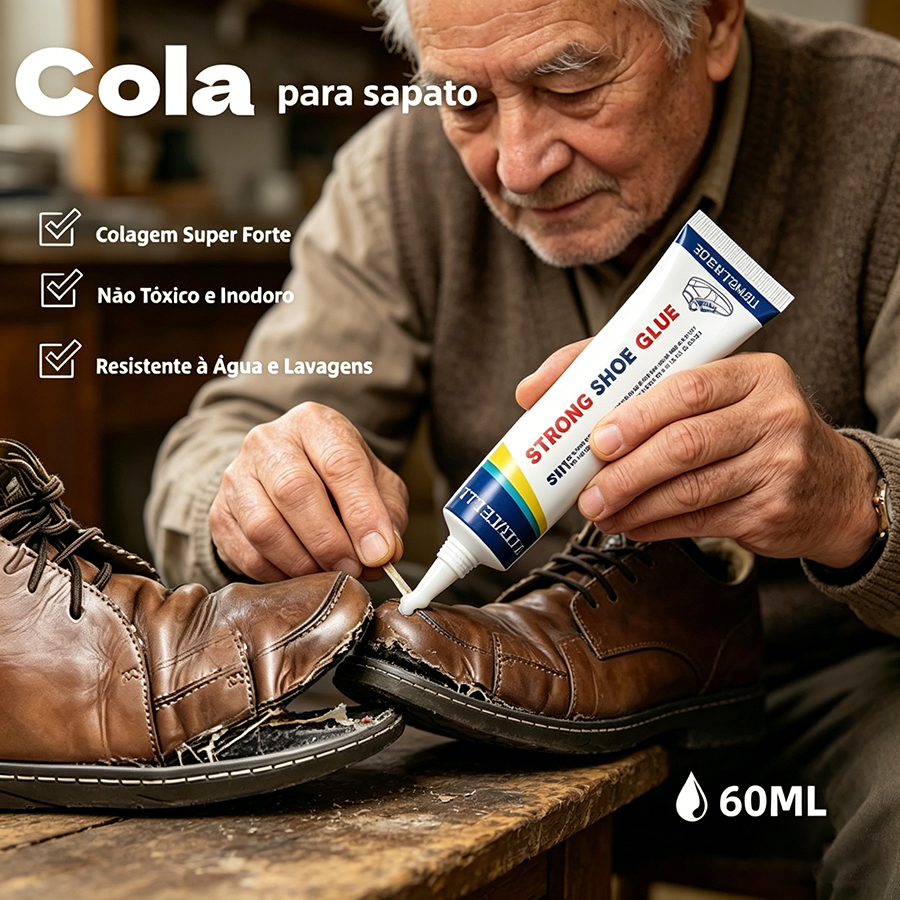Cola pegajosa macia para sapato, à prova d'água, cola para reparo de sapato, cola forte e pegajosa, 60ml