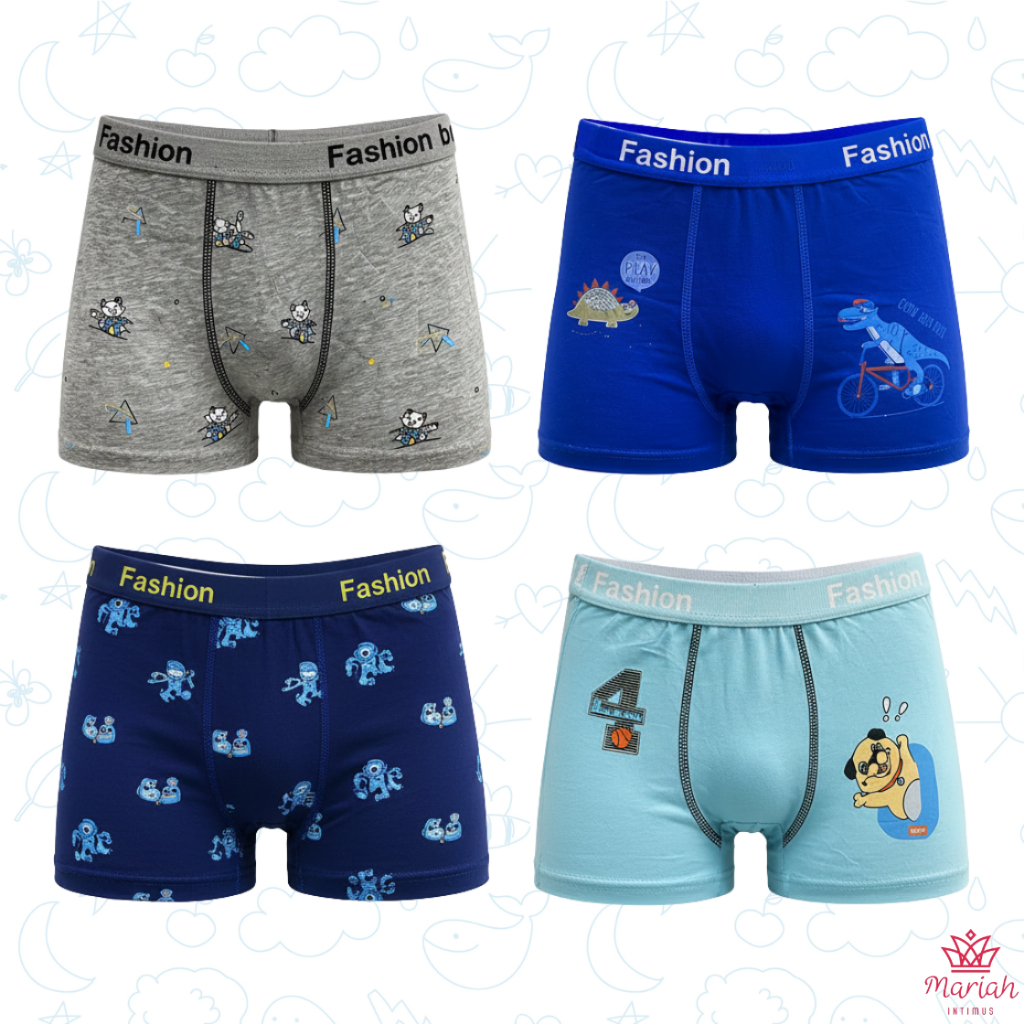 Kit 12/9/6 ou 3 Cuecas Boxer Infantil Menino Confortável Cores Sortidas
