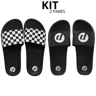 Combo 1 e 2 Pares Chinelo Slide Masculino Feminino Verão Passeio
