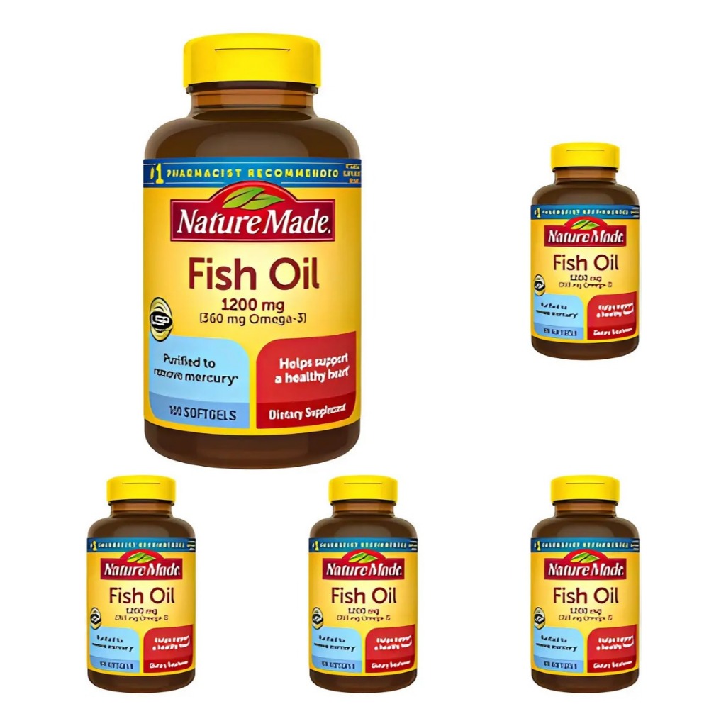 Fish Oil 1200mg Nature Made 360mg Omega-3 Com 100 Cápsulas - Sem Sabor
