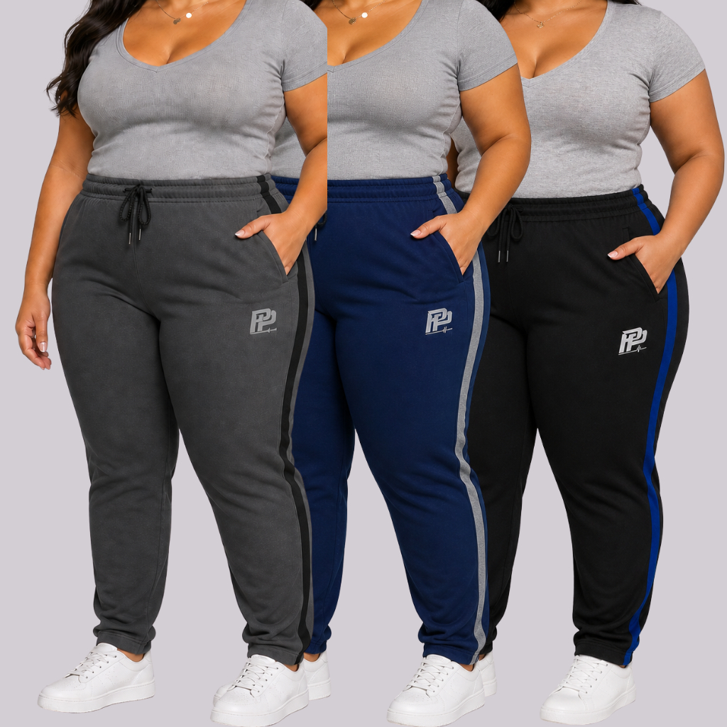 kIT 3 Calças Esportiva Feminina Dry Fit Plus Size Academia Treino Calças Confortável Fitness Casual