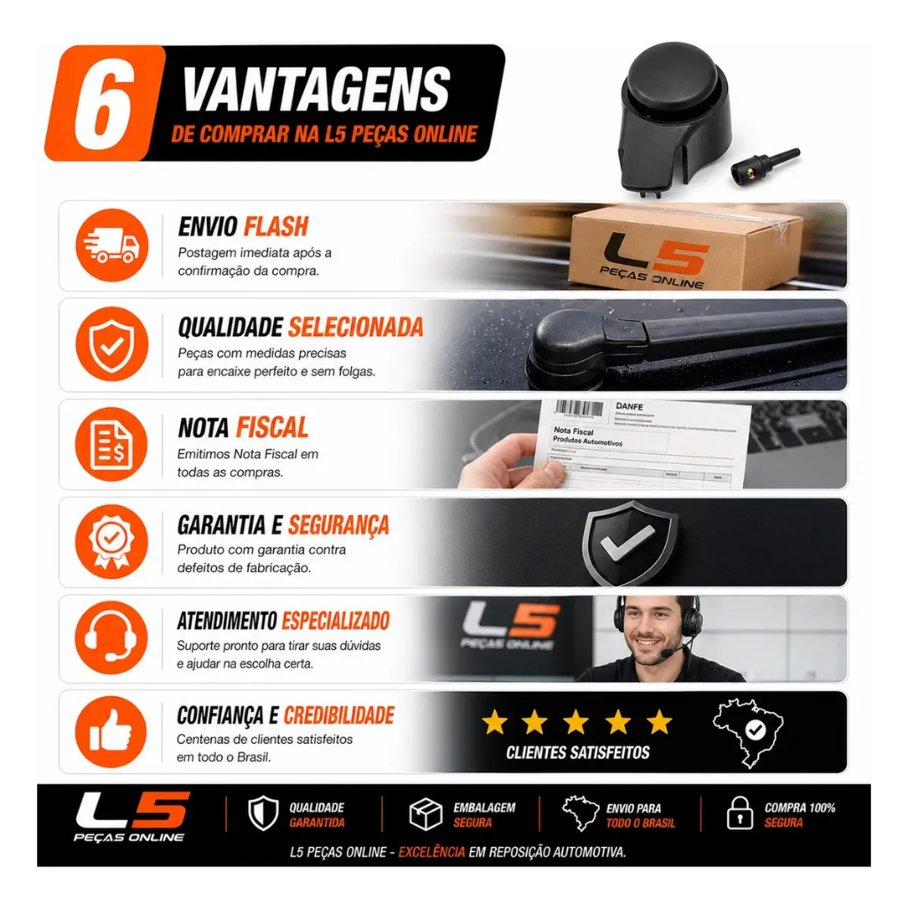 Capa Bico Esguicho Brucutu Limpador Traseiro VW Polo Golf Tiguan Passat Variant Acabamento Novo