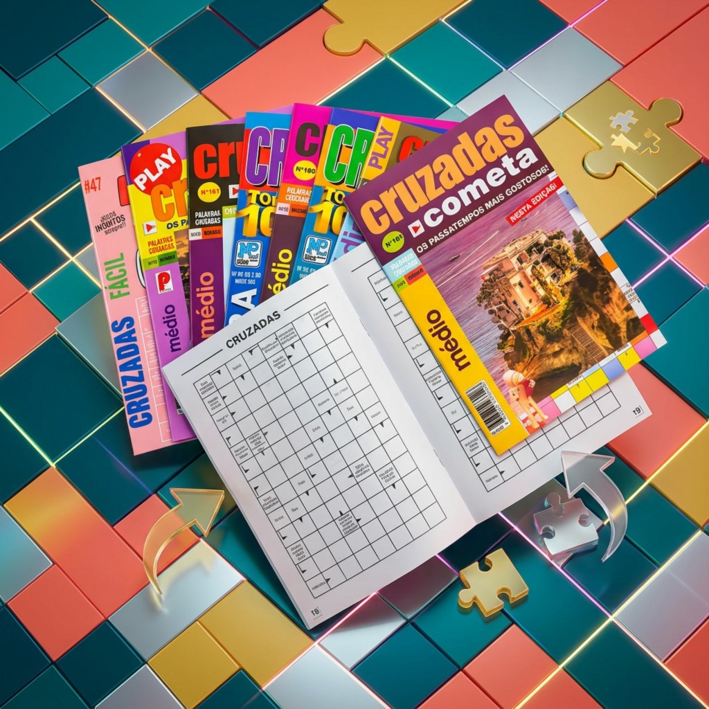 KIT 10 Revistas Palavras Cruzadas | Cruzadinhas | Passatempos com Jogos Exclusivos
