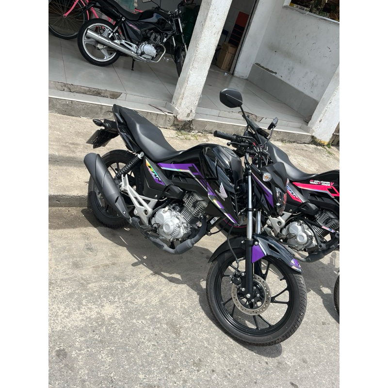 Adesivo Fan 160 ou Titan 160 2025/2026 roxo Alltak e holográfico