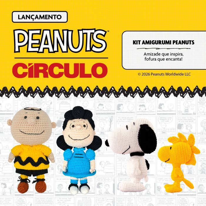 KIT AMIGURUMI SNOOPY e WOODSTOCK PEANUTS - CÍRCULO